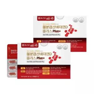 종근당 철분 엽산 비타민D 플러스 60캡슐, 2개