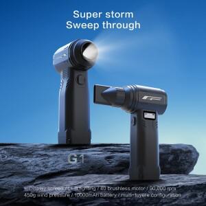 무선 공기 청정기 90,000 RPM 터보 팬 10단계 조절 10,000mAh 배터리 차량 청소, 눈 제거 및 연료 보조