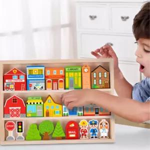 유치원 마을만들기 집모양 원목 블럭 창의력 단체선물 키카