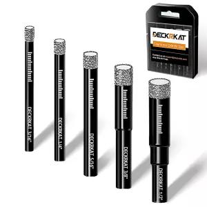 5피스 다이아몬드 드릴 비트 세트 경질 재료용 코어 - 타일 세라믹 유리 스톤 냉각수 내장 고속 건식