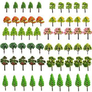 60pcs 포레스트 모델 트리 5 N 2인치 철도 1 게 4 믹스 3 5cm 건설 2 디오라마 사이즈 풍경