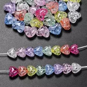 투명 하트 비즈 재료 만들기 키링 팔찌 악세사리 공예 부자재 끈갈피 DIY