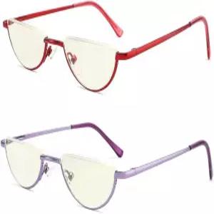 이와예 하프 문 리딩 안경 안티 블루 라이트 UV 프레임 세미 렌즈 슬림 스프링 힌지 리더기 남성용 케이스