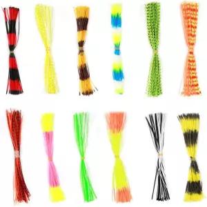 조이잔 낚시 미끼 스커트 실리콘 지그 교체 600 가닥 스피너 버즈베이츠 오징어 DIY 플라이 레그 타이 소재