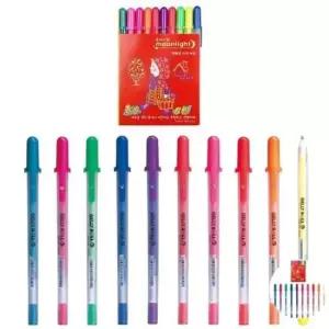 [문구] 사무용필기구 학습 노트필기 선물용 디자인펜 문구세트중성펜 겔리롤 문라이트 젤펜 10색 세트