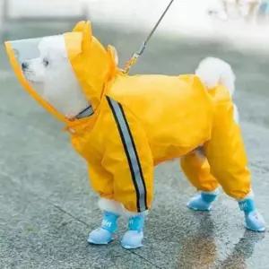 [반려] 방수 강아지 우비 올인원 강아지 레인코트 전신 산책