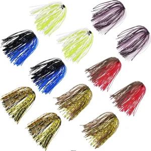 실리콘 지그 스커트 베이스 낚시 미끼 키트 DIY 스피너베이트 버즈 교체 50 가닥 스푼 블레이드 오징어