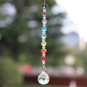 1PCS 크리스탈 Suncatcher 공 프리즘 매달려 드롭 펜던트 풍수 장식 레인보우 메이커 차크라