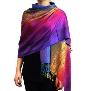 101 우아한 컬러풀 페이즐리 소프트 파쉬미나 스카프 숄 랩 1401