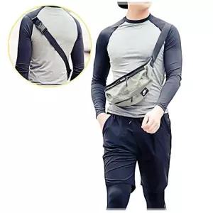 솔리드 남성용 물놀이옷 트레이닝 래쉬가드-그레이블랙 상의 레쉬가드 비치웨어 NWDD2E65