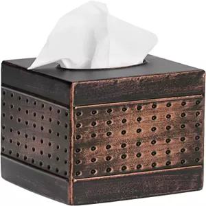 코코네 티슈 박스 커버 견고한 아연 도금 철 사각 가정용 베이킹 온 페인트 마감 사무실용 우아한 큐브