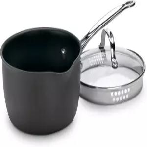 쿠시나트 셰프의 클래식 논스틱 하드 아노다이징 2쿼터 쿡 앤 푸어 소스팬