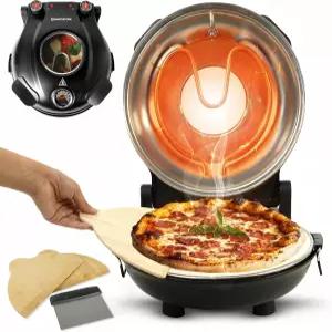 피에자노 12인치 전기 실내 피자 오븐 최대 800 ？F 가열 - 세라믹 스톤으로 바삭한 크러스트 피자를 위한