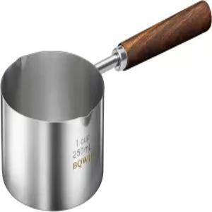 BQWII 스테인리스 스틸 미니 냄비 - 버터 워머 8.5온스(250ml) 커피/우유 커피용 소스 팬 해산물 워머에