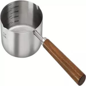 스테인리스 스틸 버터 워머 냄비 미니 밀크 - 안전한 손잡이 듀얼 스파우트 및 녹기 가열 조리를 위한 투명