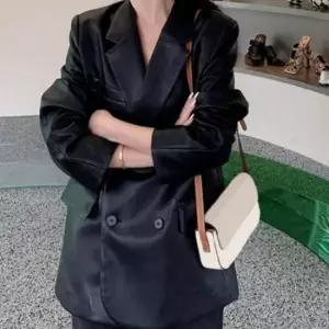 가죽점퍼 빈티지 더블버튼 레더 아우터 가죽자켓 레더아우터 레더자켓 가죽점퍼