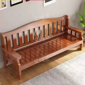 원목소파 평상형쇼파 등받이벤치 우드체어 안락의자 3인용 180CM 거실