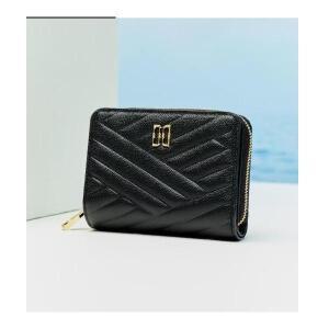 [AK플라자] [닥스핸드백] 블랙 칼라일 엠보골드DD 지퍼돌이 2단반지갑 DCWA6E216BK