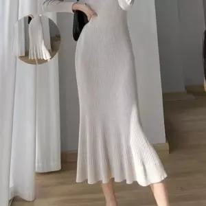 (제스트)머메이드 롱니트원피스 G125887_밑단프릴 치마 여성