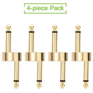 Rowin 기타 페달 커넥터 커플러 일자 타입 4 Pcs TS 구리 수 효과