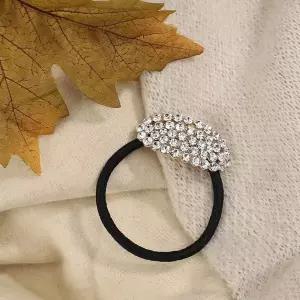 [셀러에이드]엔젤슈슈 크리스탈 라운드 큐빅 머리끈 화이트 큐빅볼