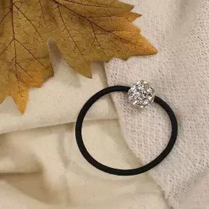 [셀러에이드]엔젤슈슈 크리스탈 방울 큐빅 머리끈 화이트 헤어끈