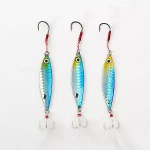 유혹 메탈 지그 3p세트 20g 블루 바이브 갈치 루어 갈