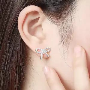 비쥬홀릭 백금도금 실버925 로맨틱 리본 귀걸이 은귀
