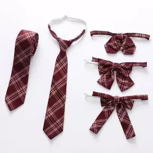 ToB 리얼레드 체크패턴 여자 넥타이 5종 교복 학생복 니트타이