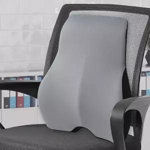 [콩심팥심]커브 메모리폼 의자 등받이 쿠션 그레이 허리등받이