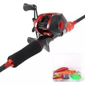 피시온 베이트 릴+루어+낚싯대세트 2.1m 투피스 로드