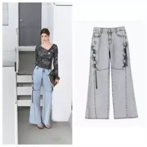 [에고이스트]레이스업 포인트 와이드 데님 팬츠 (ER2DP361) ES2DP861_DG