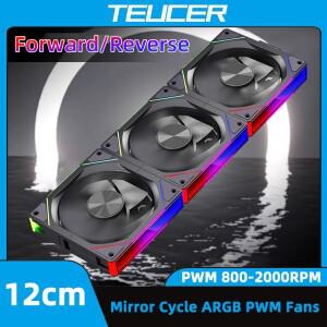 TEUCER JM5 컴퓨터 섀시 팬 12cm ARGB 케이블리스 모듈형 키트 4Pin PWM 조용한 냉각 호환 수냉 라디에이터