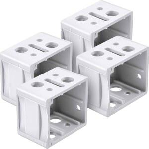 Jetec 4피스 1인치 미니 블라인드 브래킷 흰색 플라스틱 프로필 박스 마운팅 윈도우 헤드레일