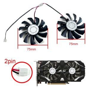 쿨링 팬 75MM 2핀 HA8010H12F-Z GTX1050 GPU 쿨러 팬  msi호환 GTX 1050 2GT OC 4GT 그래픽 비디오 카드용