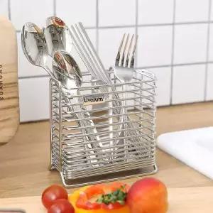 [콩심팥심]TBZ 스텐수저통 사각 물빠짐 수저꽂이