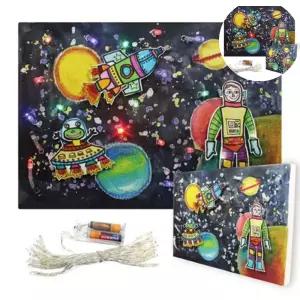 글로벌이지 LED 우주 캔버스 액자 만들기 건전지 포함(10인용) 세트