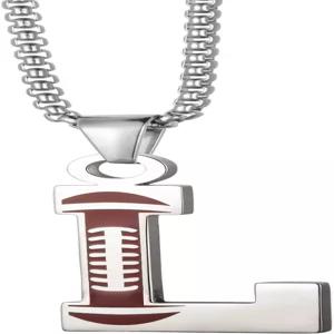 EZUY GNAY 레터 축구 스테인리스 스틸 목걸이 선수 번호 펜던트 실버 운동선수 주얼리