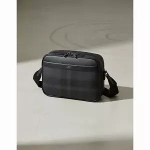 DAKS 남성 크로스백 타탄체크 다크브라운