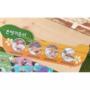 학교 어린이 위생 손씻기 순서 그림 안내 보드 표지판 포맥스 유치원 키즈카페