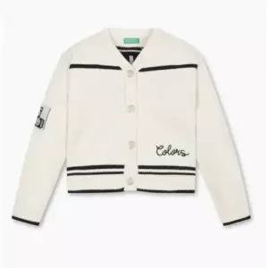 [백화점정품] 26년NEW 베네통 25FW-블랙 라인 크롭 가디건QAKC06541