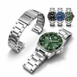 21mm 남성용 시계 스트랩 론진 콘퀘스트 L3.642.4 L3.781.4 호환 교체 밴드