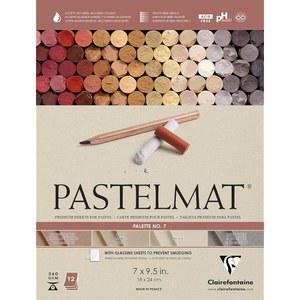 클레어폰테인 파스텔매트 접착 패드 팔레트 번호 7 x 9 1/2 인치 18 24 cm 360g 12 장 산귀 레드 샌드 베이지 다크 그레이
