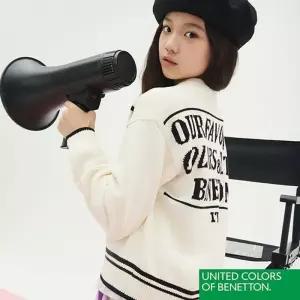 [백화점 정품] 베네통 키즈 25FW 블랙 라인 크롭 가디건 QAKC0654