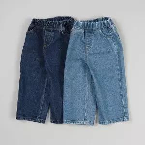 [보리보리/모데쯔]주니어 봄 시그니처 와이드 청바지 등교 초등학생 10대