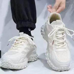 남성 MNL062K8 2컬러 가죽 매쉬 키높이 어글리 스니커즈 운동화