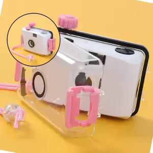 글로 방수 토이카메라 화이트핑크 여행용 레트로