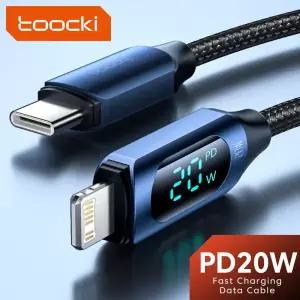 Toocki USB C-조명 케이블 iPhone 14 13 12 Pro Max X 8 Plus PD 20W 고속 충전기 Type-c-iPad 용 조명 데