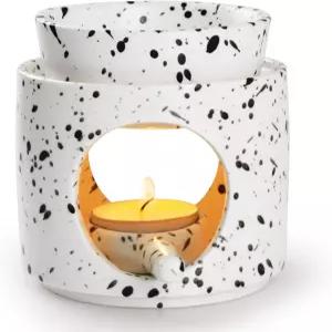 WD CD 왁스 멜트 세라믹 오일 버너 흑백 아로마 디퓨저 에센셜 아로마테라피 버너(티라이트 홀더 포함) 홈