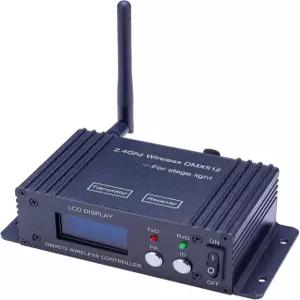 JERRAY DMX512 무선 컨트롤러 2.4GHz LCD 디스플레이 스테이지 라이트 송신기 수신기 전력 조절 가능